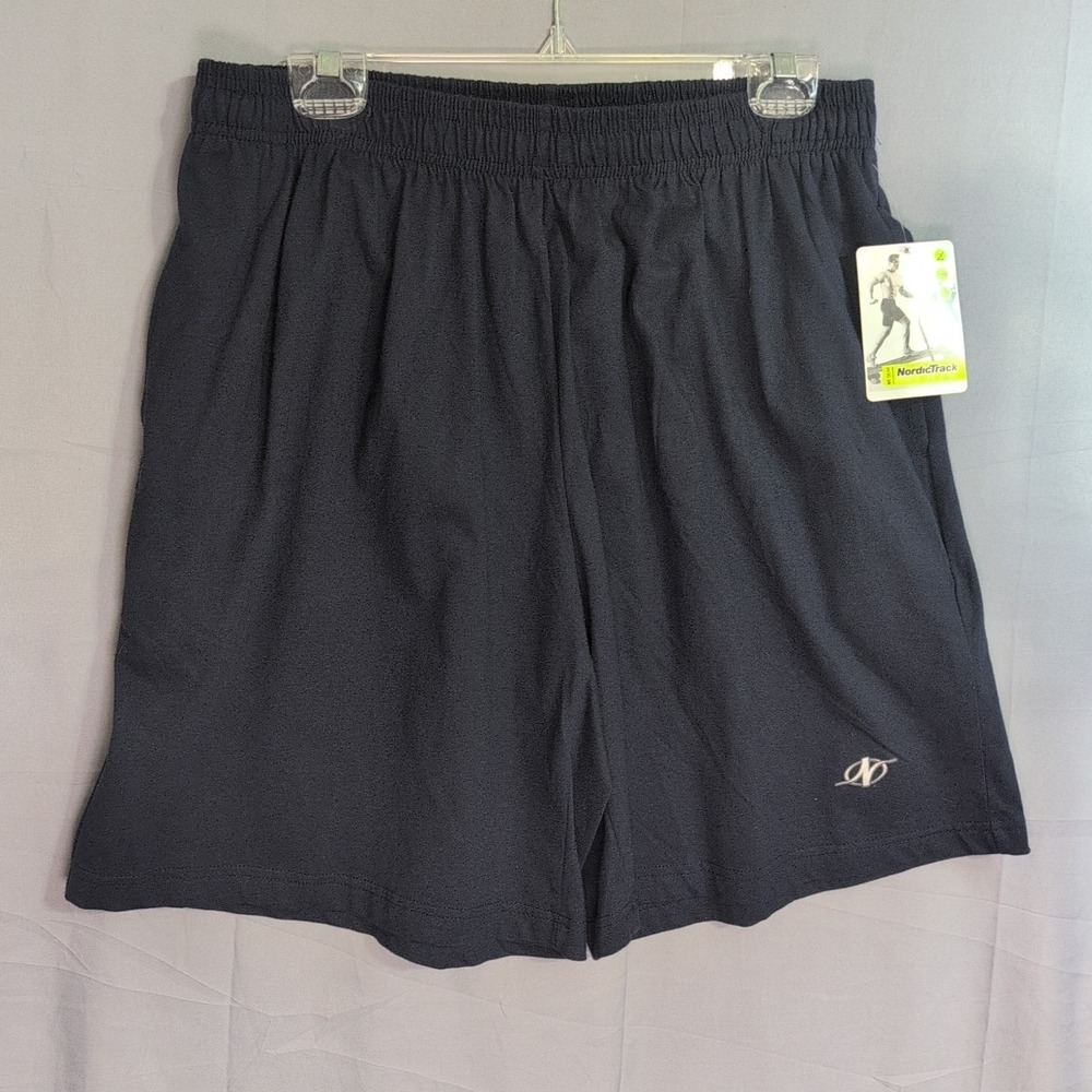 NordicTrack Fitness Shorts Size Extra Large XL Navy Blue Men's Elastic Waist NWT